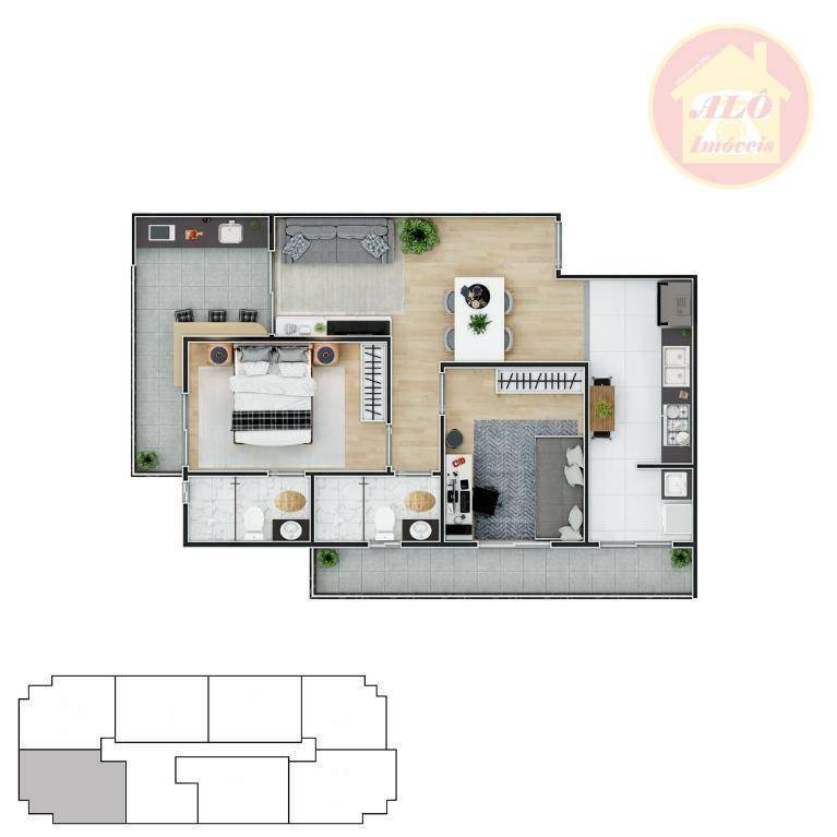 Apartamento à venda com 2 quartos, 77m² - Foto 2