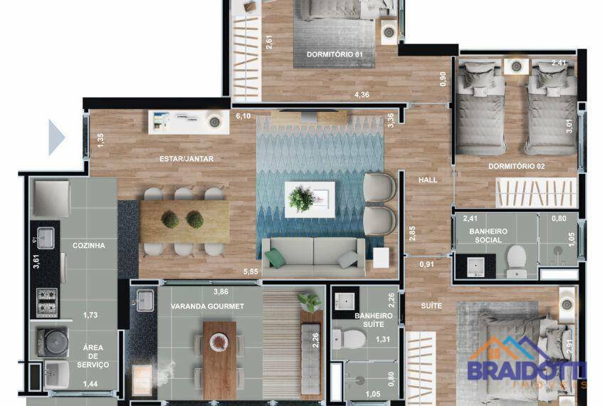 Apartamento à venda com 3 quartos, 83m² - Foto 4