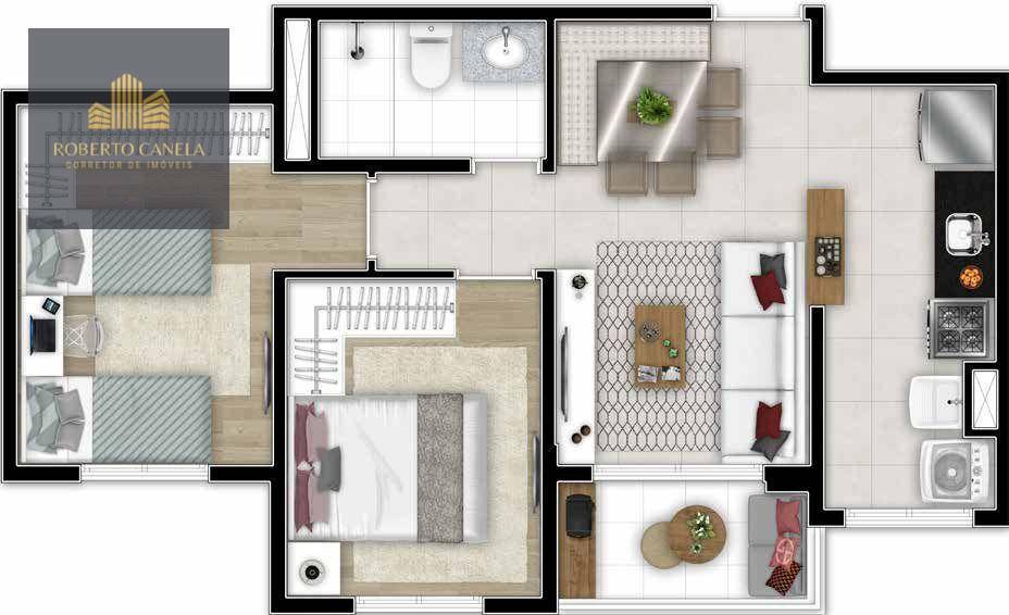 Apartamento à venda com 2 quartos, 48m² - Foto 4