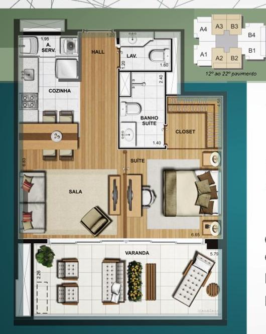 Apartamento à venda com 1 quarto, 61m² - Foto 10