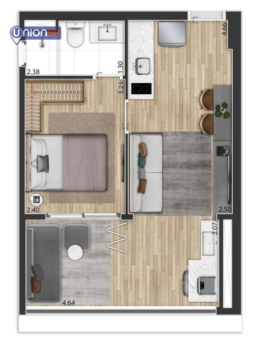 Apartamento à venda com 1 quarto, 38m² - Foto 10