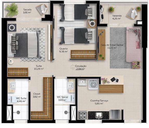 Apartamento à venda com 2 quartos, 65m² - Foto 21