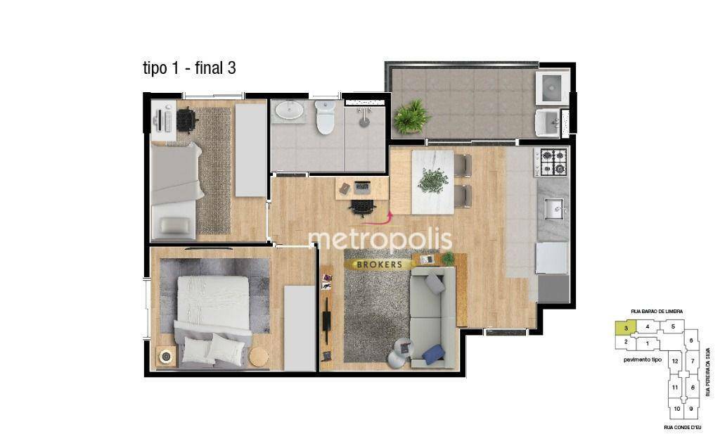 Apartamento à venda com 2 quartos, 47m² - Foto 10