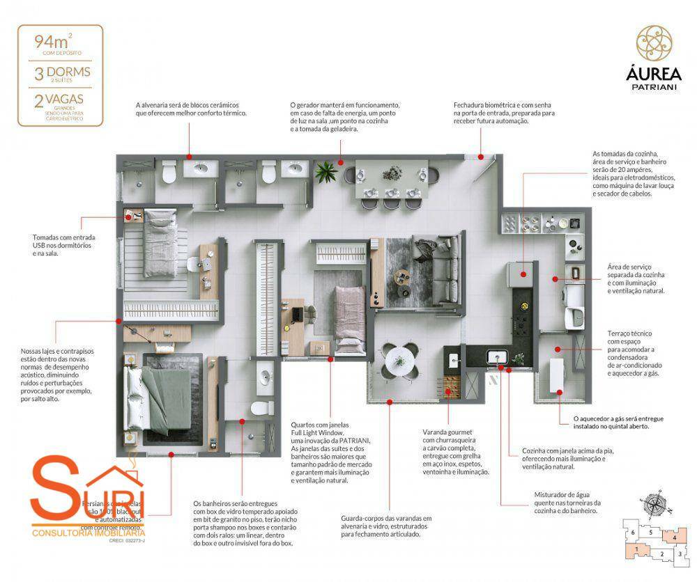 Apartamento à venda com 3 quartos, 96m² - Foto 11