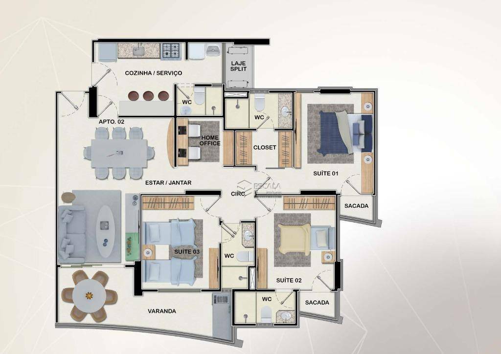 Apartamento à venda com 3 quartos, 100m² - Foto 40