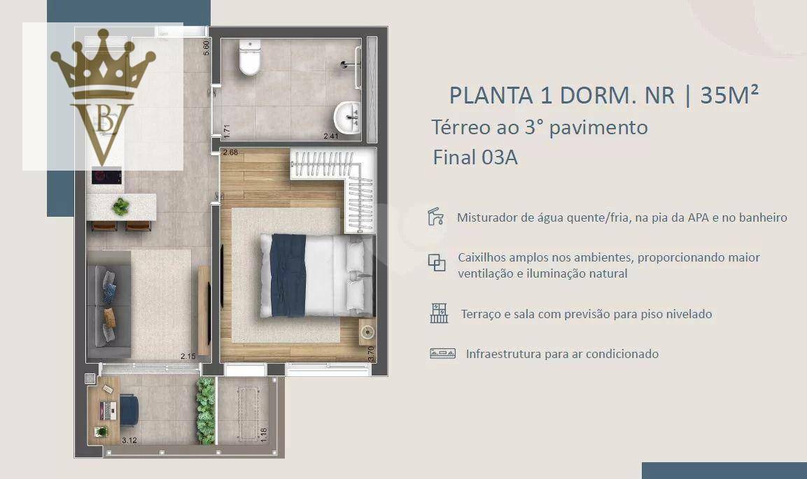 Kitnet e Studio à venda com 1 quarto, 33m² - Foto 11