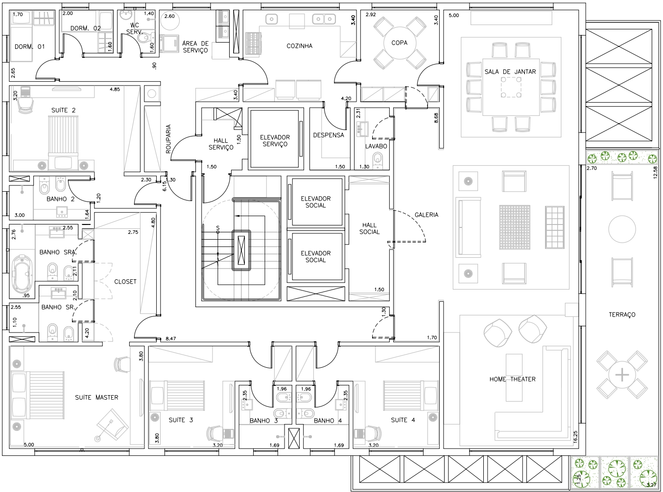 Apartamento à venda com 4 quartos, 371m² - Foto 8