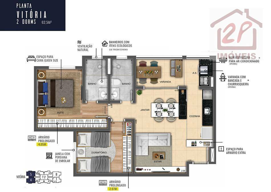 Apartamento à venda com 2 quartos, 55m² - Foto 35