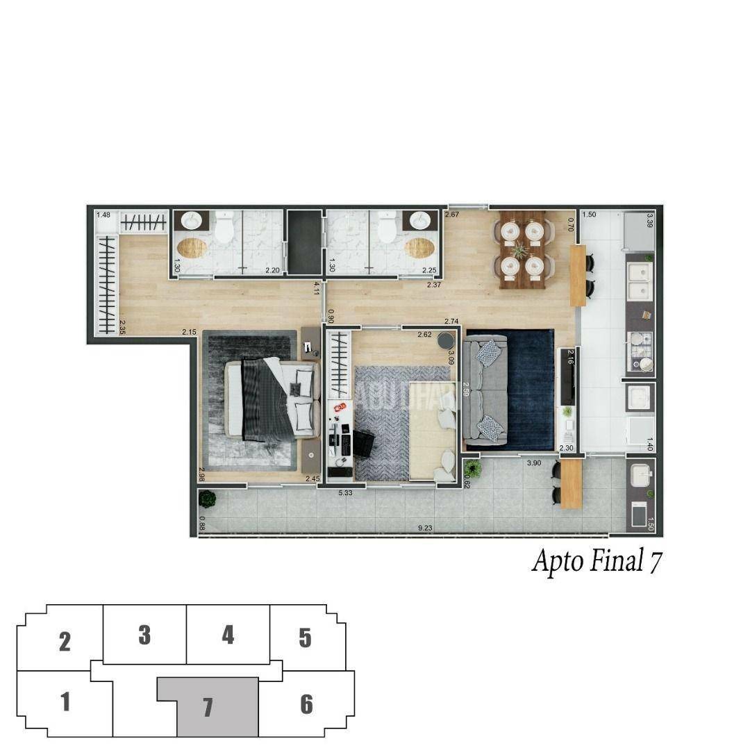 Apartamento à venda com 2 quartos, 69m² - Foto 12