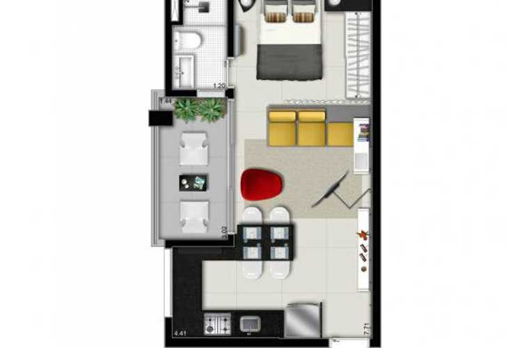 Apartamento à venda com 1 quarto, 59m² - Foto 4