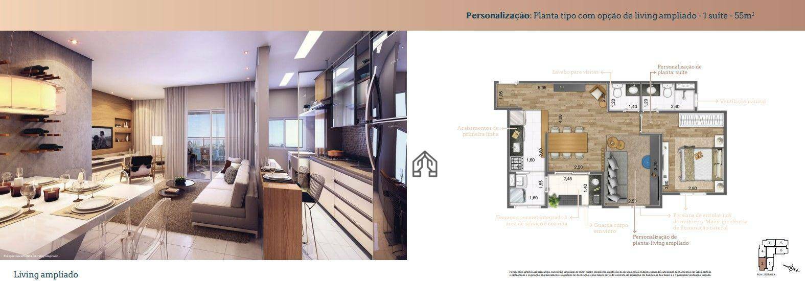 Apartamento à venda com 2 quartos, 53m² - Foto 2