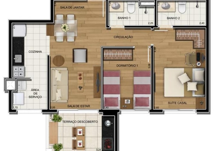 Apartamento à venda com 2 quartos, 68m² - Foto 6