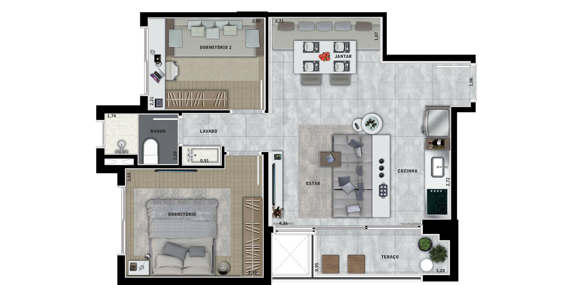 Apartamento à venda com 2 quartos, 63m² - Foto 5