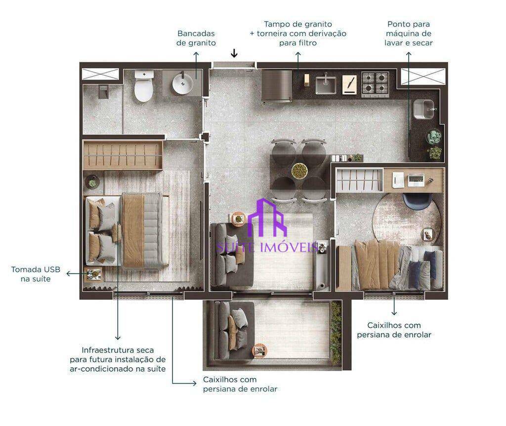 Apartamento à venda com 2 quartos, 37m² - Foto 5