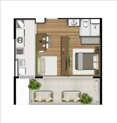 Apartamento à venda com 1 quarto, 49m² - Foto 8