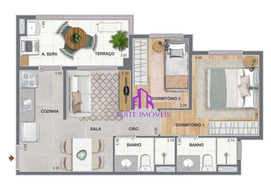 Apartamento à venda com 2 quartos, 33m² - Foto 24