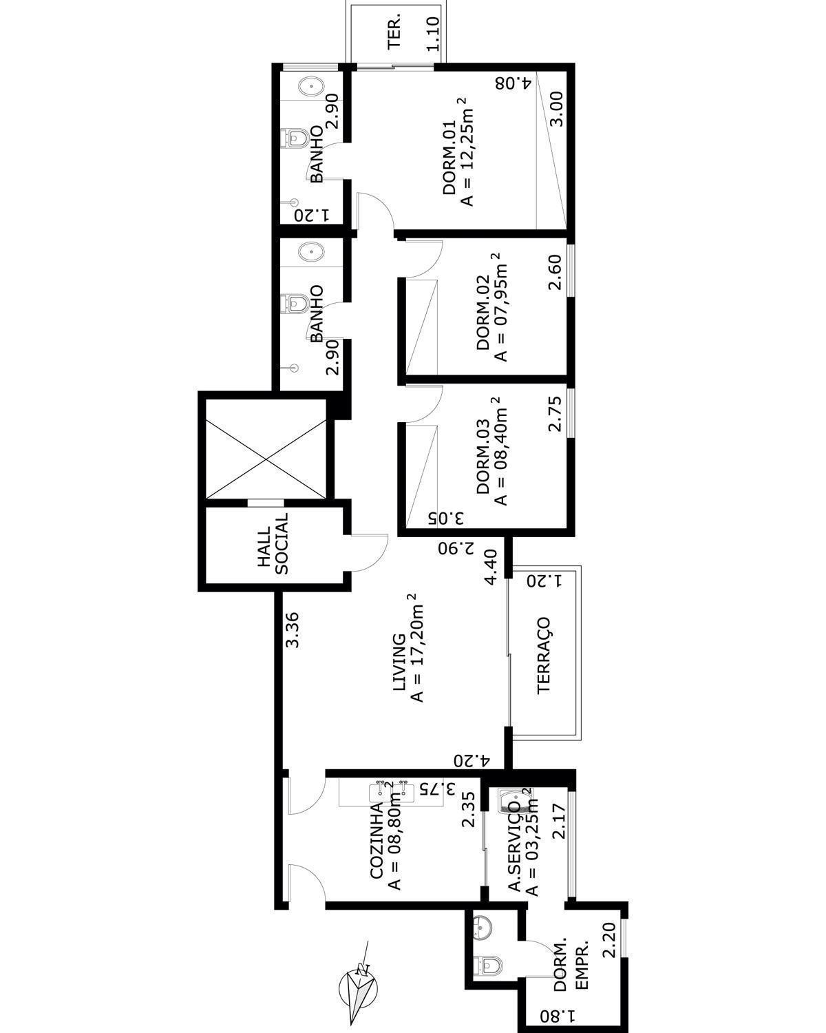 Apartamento à venda com 3 quartos, 110m² - Foto 2