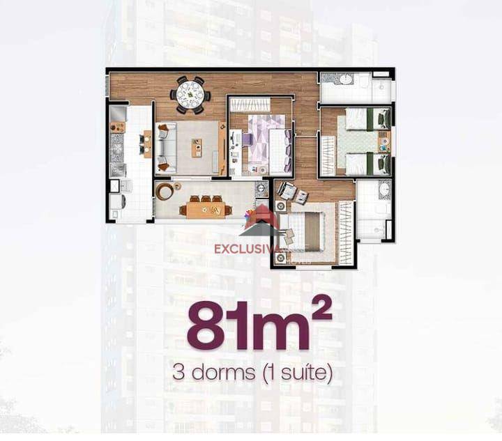 Apartamento à venda com 3 quartos, 81m² - Foto 2