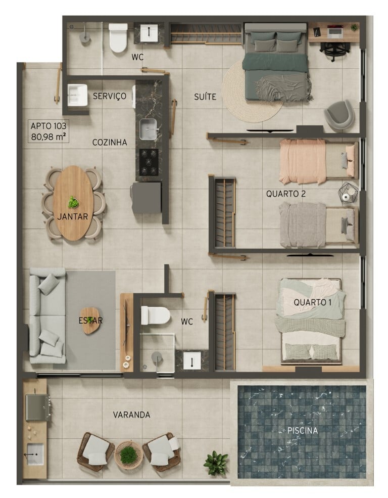 Apartamento à venda com 3 quartos, 82m² - Foto 46