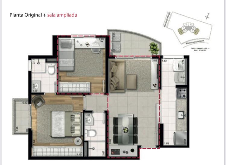 Apartamento à venda com 1 quarto, 62m² - Foto 13