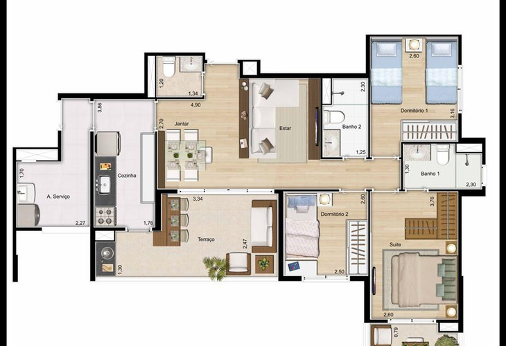 Apartamento à venda com 3 quartos, 89m² - Foto 3