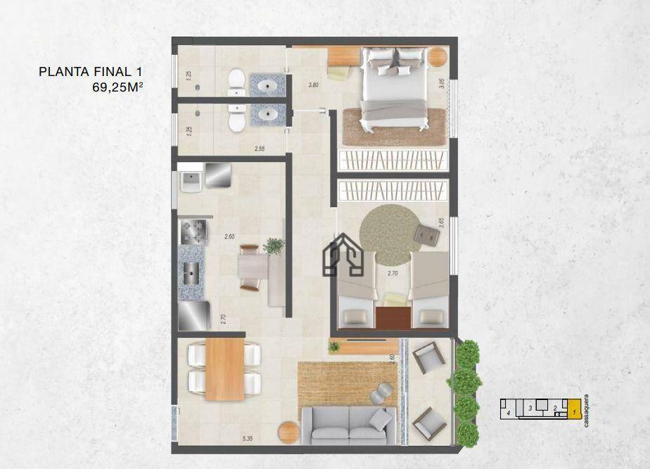 Apartamento à venda com 2 quartos, 65m² - Foto 1