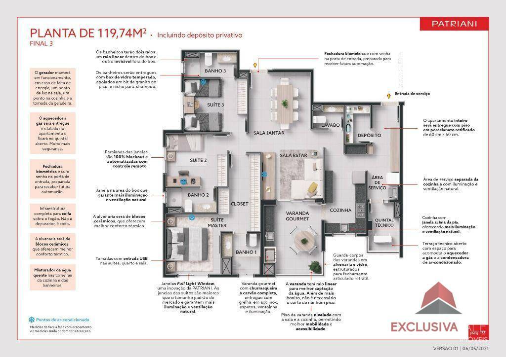Apartamento, 3 quartos, 119 m² - Foto 2