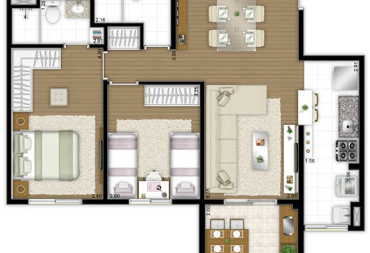 Apartamento à venda com 2 quartos, 67m² - Foto 5