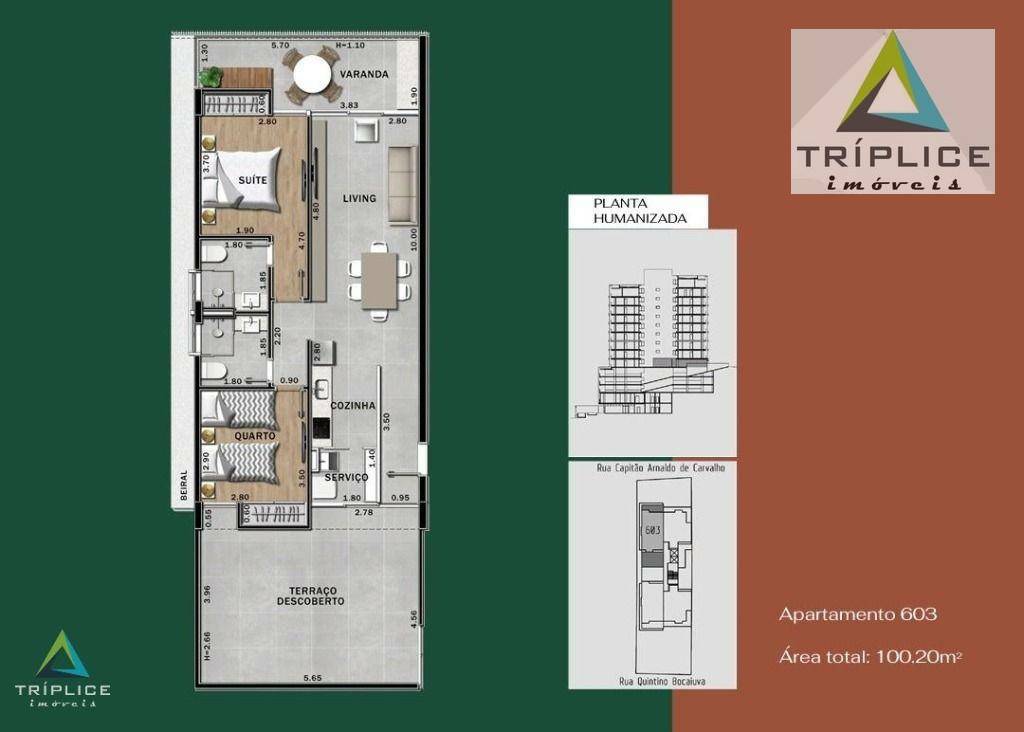 Apartamento à venda com 2 quartos, 100m² - Foto 2