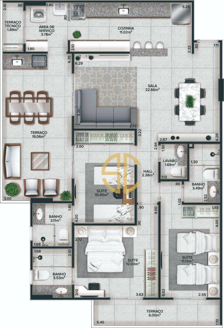 Apartamento à venda com 3 quartos, 123m² - Foto 47