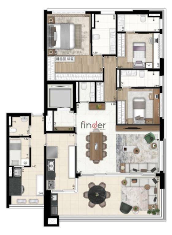 Apartamento à venda com 3 quartos, 156m² - Foto 4