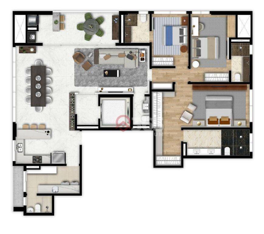 Apartamento à venda com 3 quartos, 161m² - Foto 11