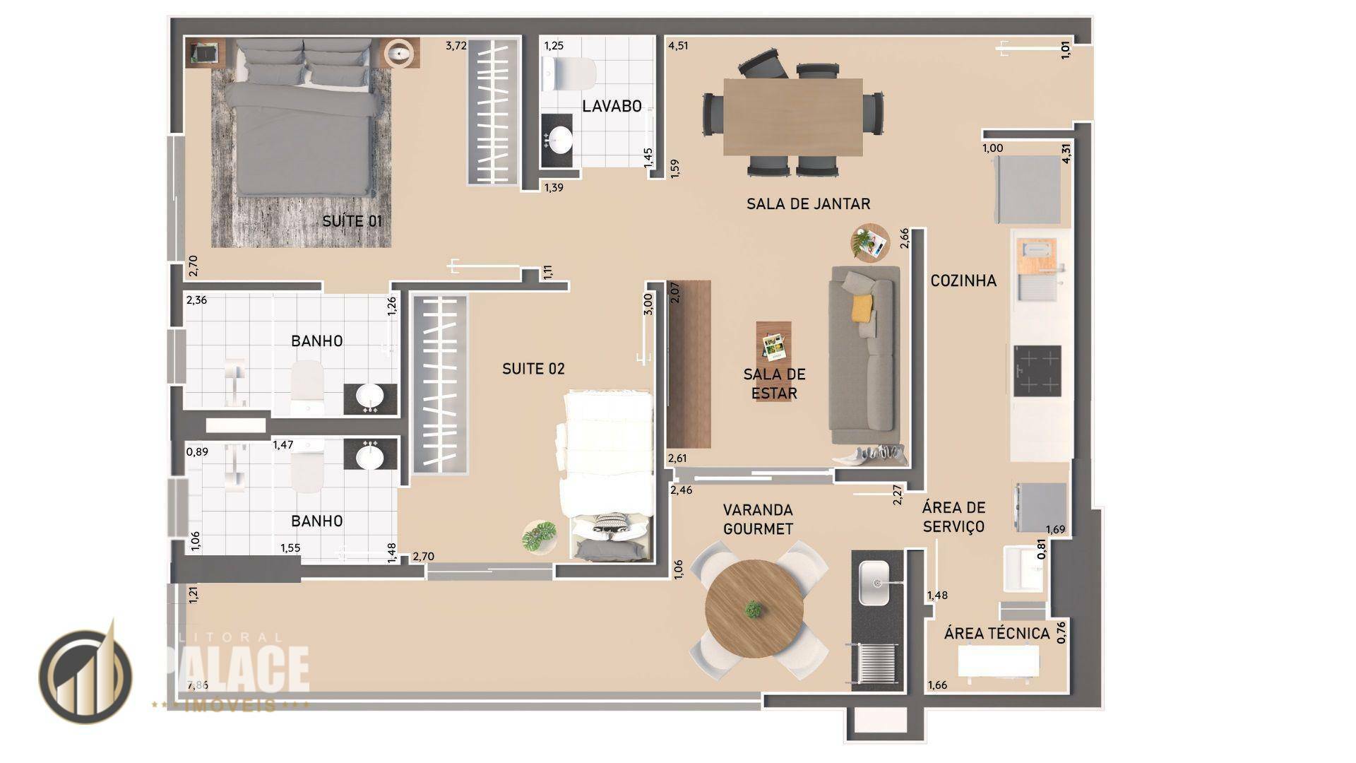 Apartamento à venda com 2 quartos, 76m² - Foto 40