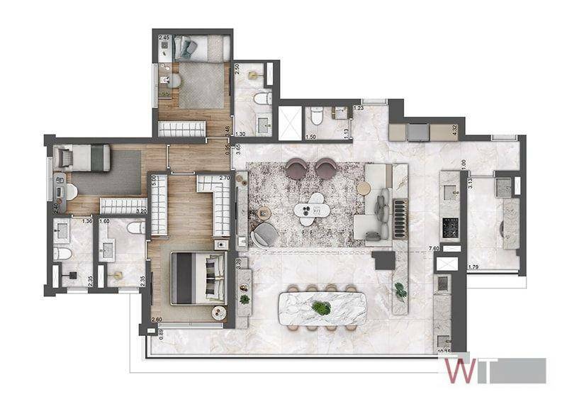 Apartamento à venda com 3 quartos, 127m² - Foto 2