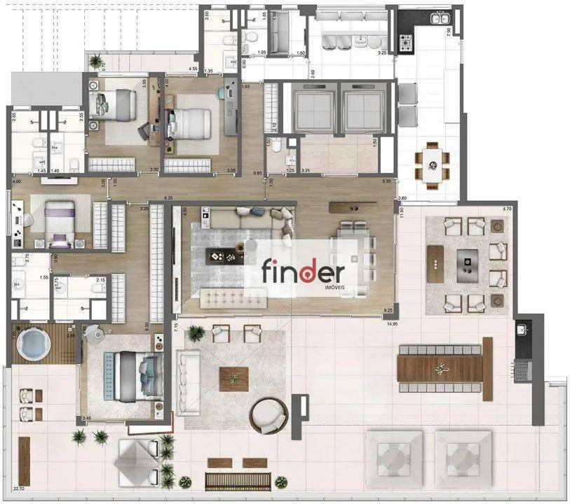 Apartamento à venda com 3 quartos, 275m² - Foto 61