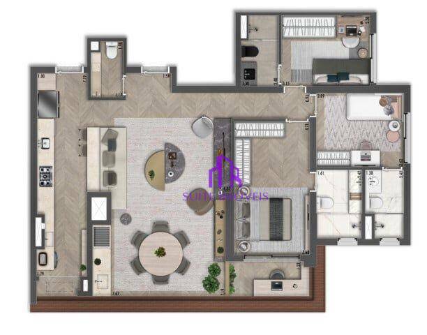 Apartamento à venda com 3 quartos, 113m² - Foto 2