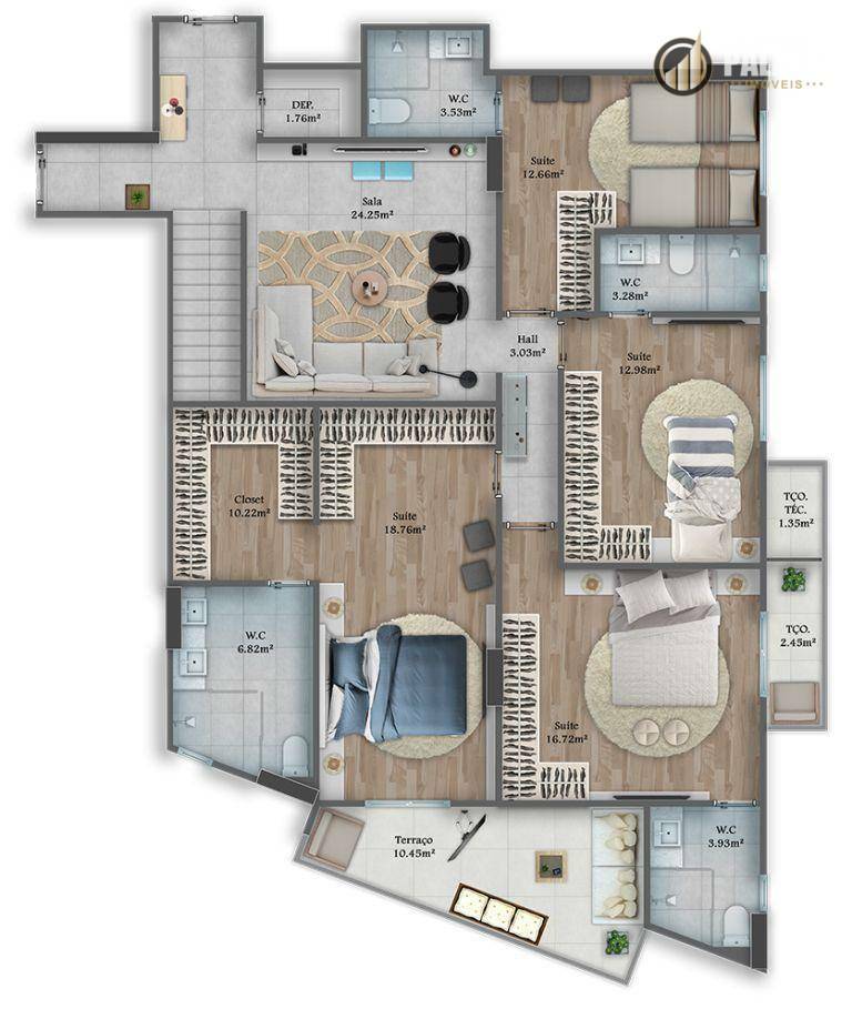 Apartamento à venda com 3 quartos, 127m² - Foto 89