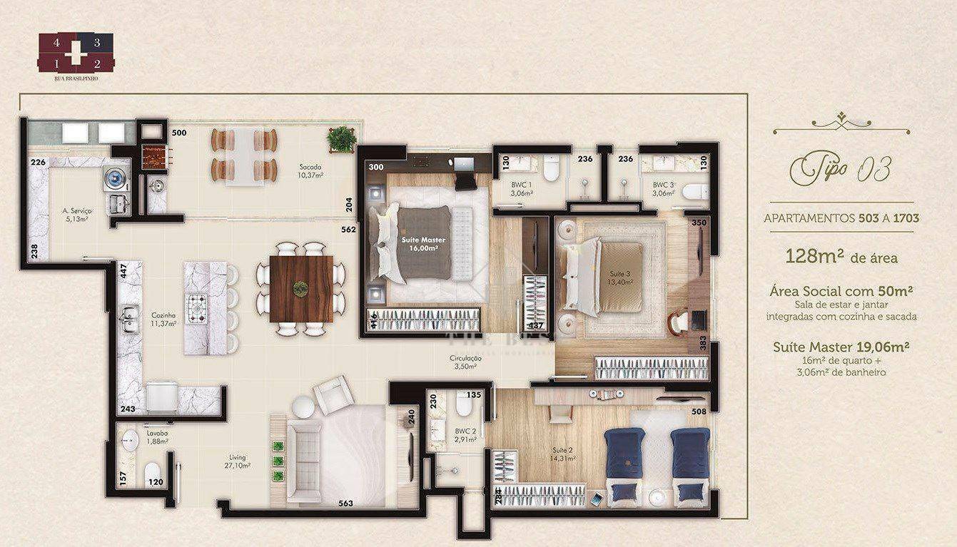 Apartamento à venda com 3 quartos, 129m² - Foto 17