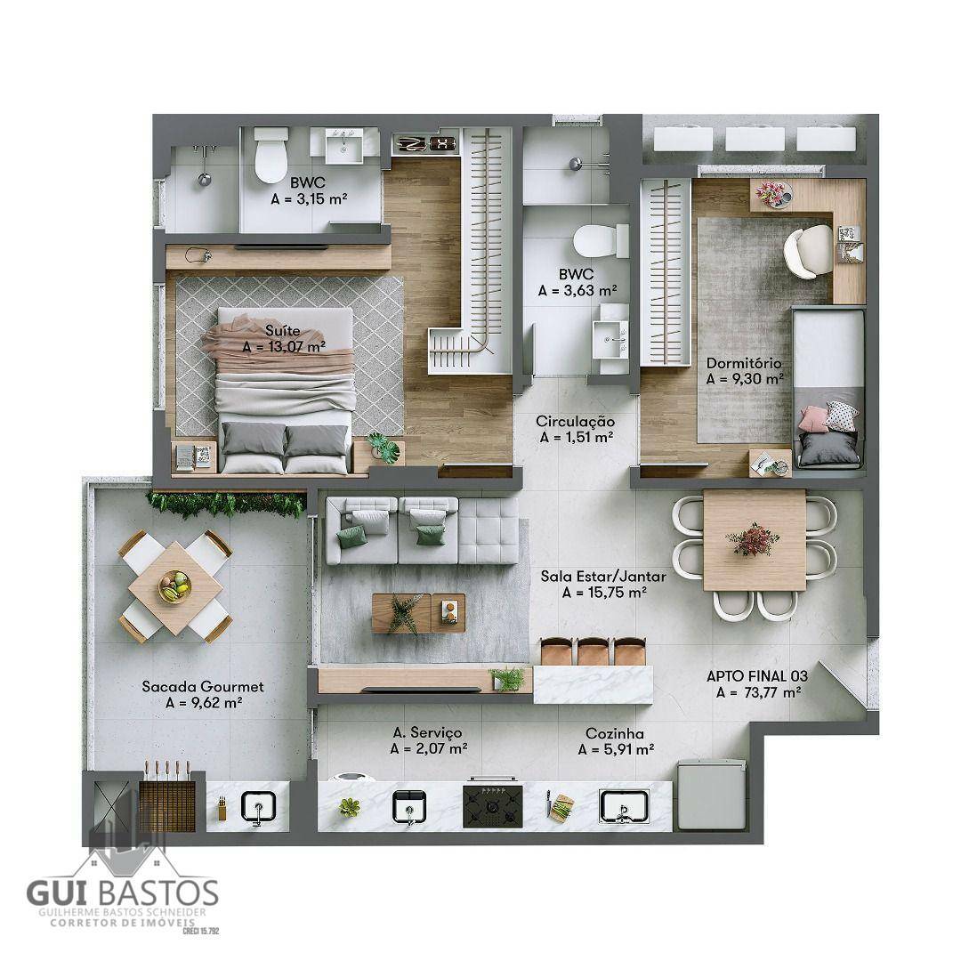 Apartamento, 2 quartos, 74 m² - Foto 10