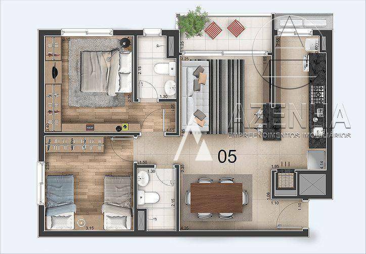 Apartamento à venda com 2 quartos, 77m² - Foto 5