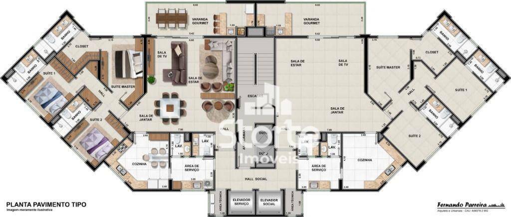 Apartamento à venda com 3 quartos, 186m² - Foto 3