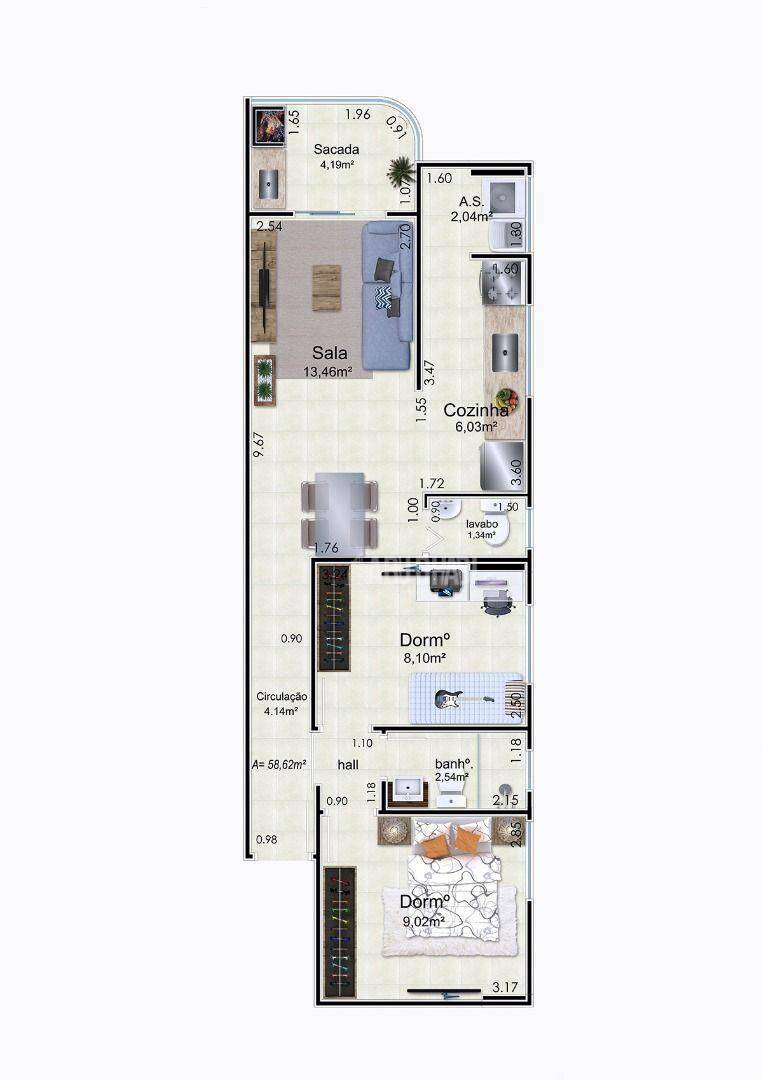 Apartamento à venda com 2 quartos, 107m² - Foto 11