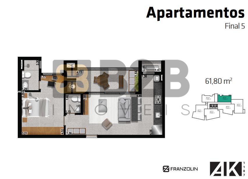 Apartamento à venda com 1 quarto, 61m² - Foto 12