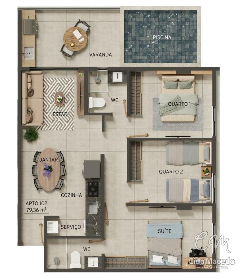 Apartamento à venda com 3 quartos, 73m² - Foto 45