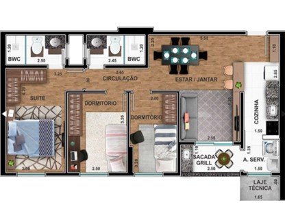 Apartamento à venda com 3 quartos, 69m² - Foto 2