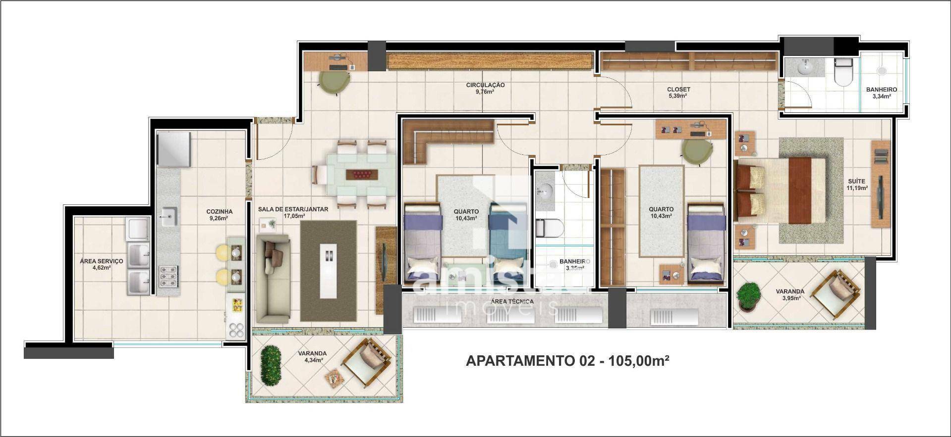 Apartamento à venda com 3 quartos, 102m² - Foto 8