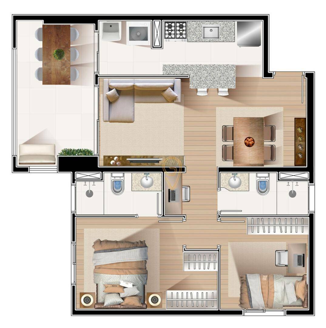 Apartamento à venda com 2 quartos, 64m² - Foto 9