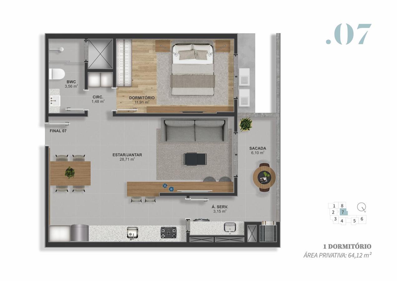 Apartamento à venda com 1 quarto, 54m² - Foto 16