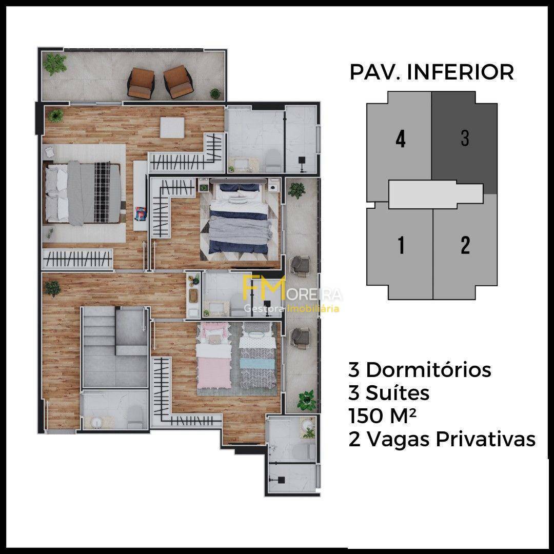 Cobertura à venda com 3 quartos, 150m² - Foto 2