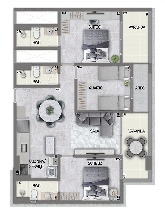 Apartamento à venda com 2 quartos, 13687m² - Foto 24